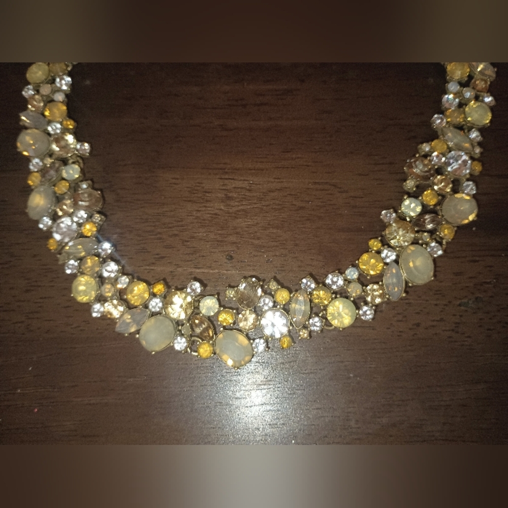 Loft Necklace Rhinestone Multi-Color  Women Signed Vintage Retro 25-17” Choker - Picture 2 of 4
